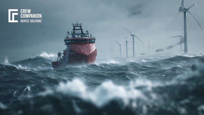 Offshore Wind Farm Support Vessel in the North Sea